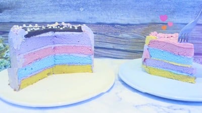 วิธีทำ Homemade rainbow cake