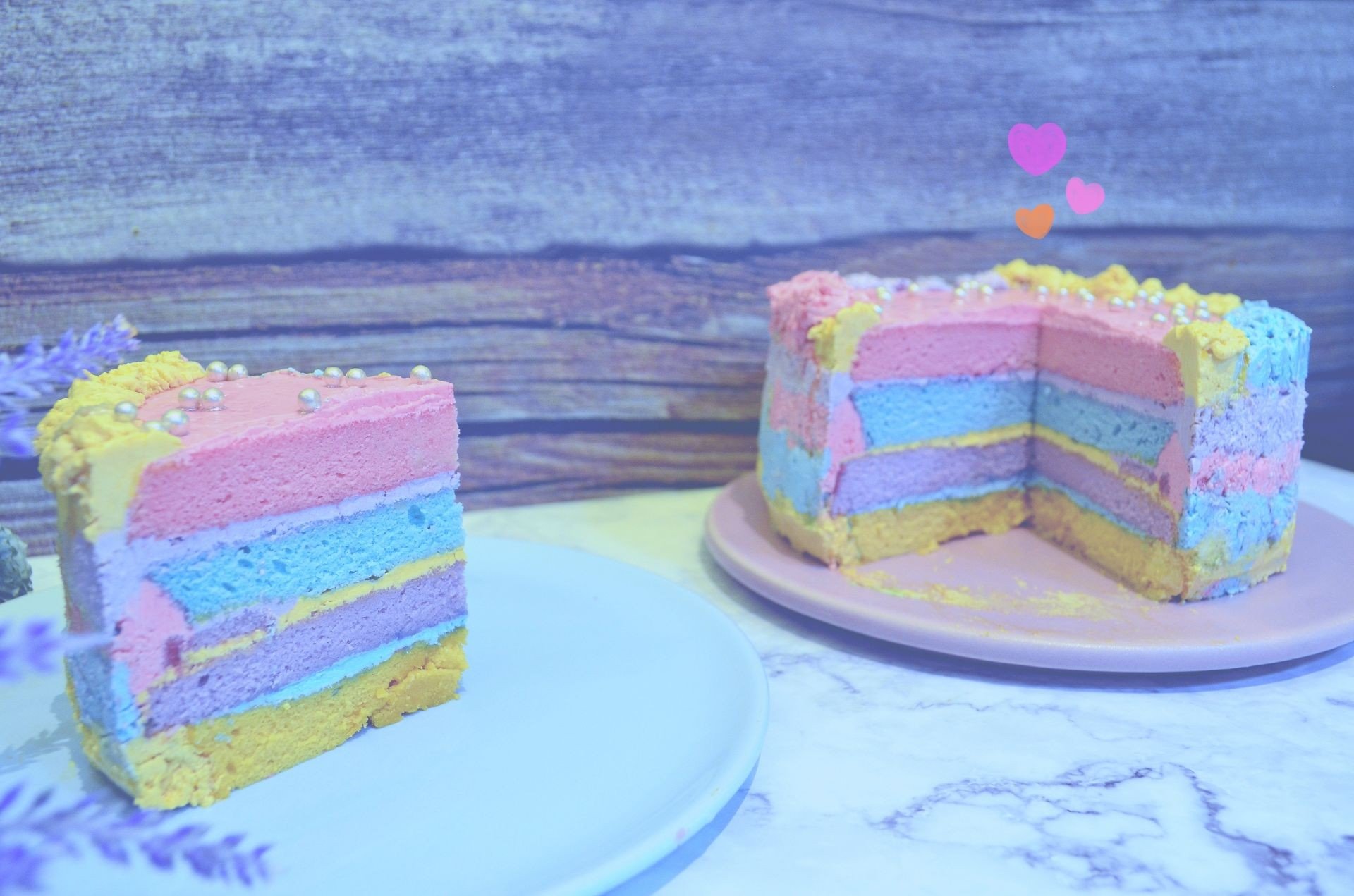 Homemade rainbow cake เมนูอาหารว่าง