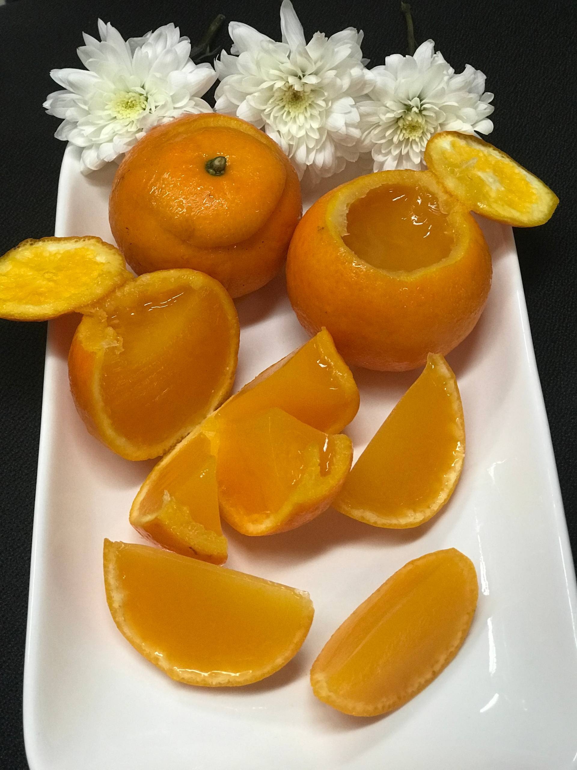 วุ้นน้ำส้มสดในลูกส้ม 🍊🍊 เมนูอาหารว่าง
