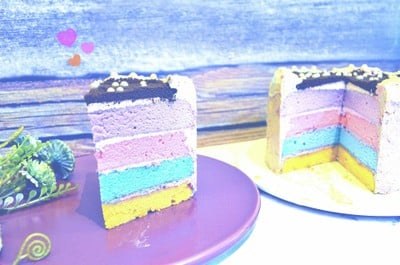 วิธีทำ Homemade rainbow cake